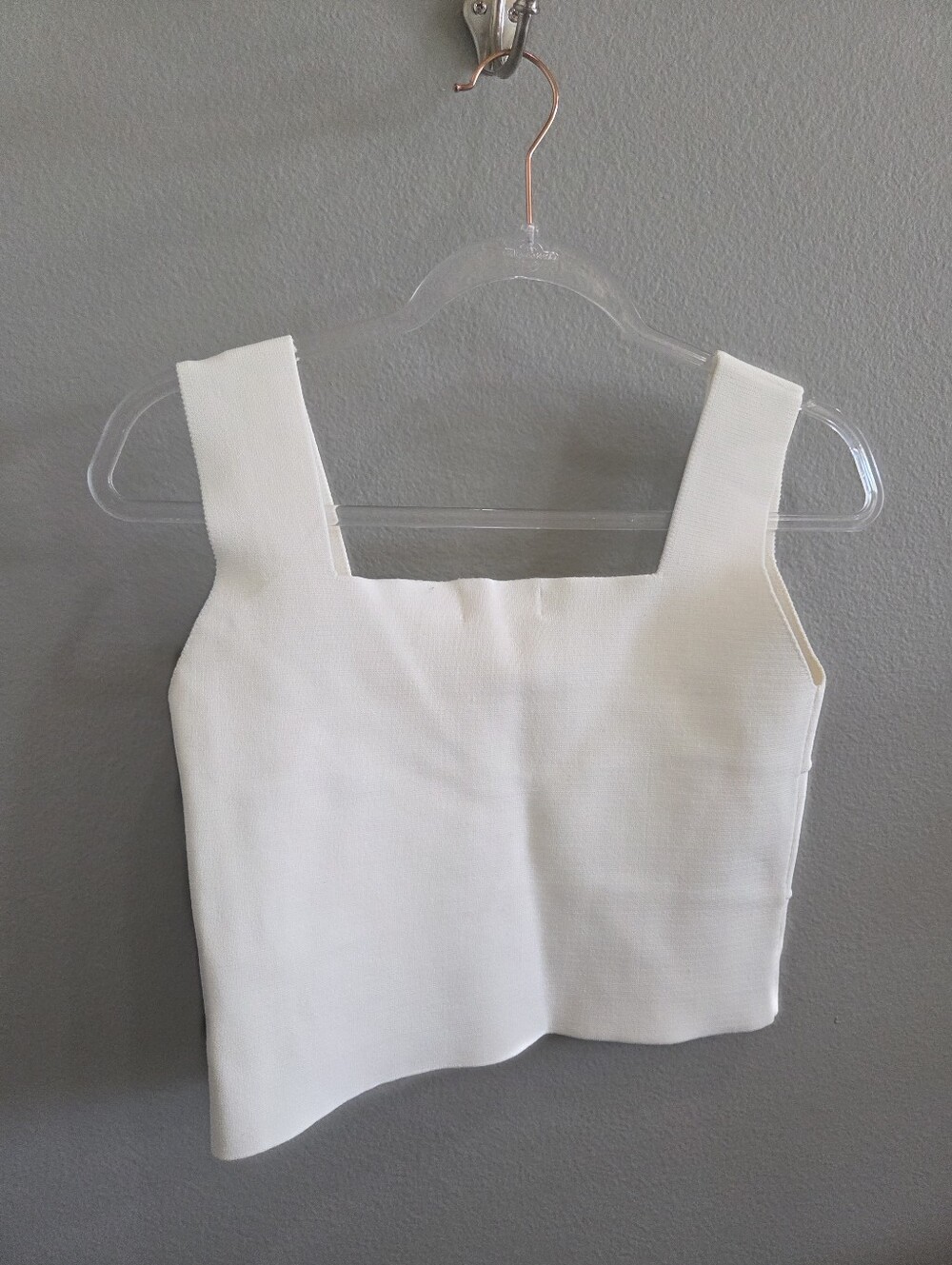 NWT bohme Cream Structured Square-Neck Crop Top - Picture 3 of 3